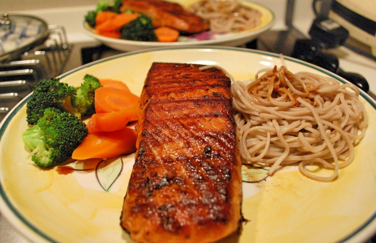 Salmon Steak & Soba